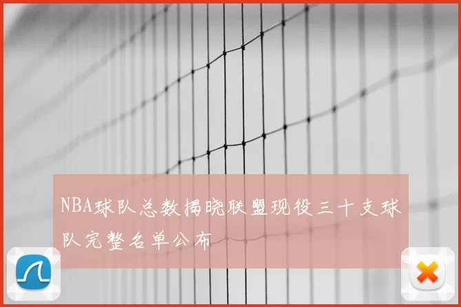 NBA球队总数揭晓联盟现役三十支球队完整名单公布